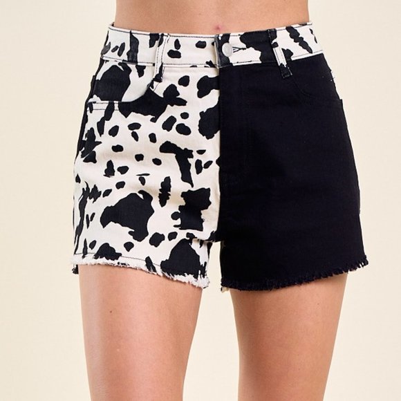 Pants - NWT WESTERN COLOR BLOCK COW PRINT SHORTS